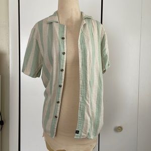 Tan And Mint Button Down Shirt